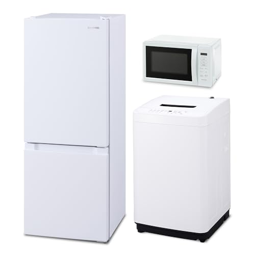 【新生活家電3点セット】アイリスオーヤマ 家電セット 冷蔵庫 133L 洗濯機 5kg 電子レンジ 17L ホワイト 一人暮らし